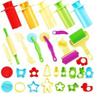 Confezione da 30 strumenti per plastilina/argilla e formine per bambini