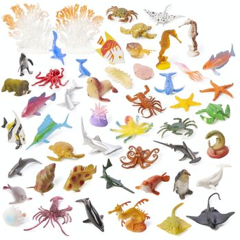 50 mini jouets d'animaux marins 3