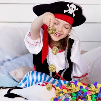 300 Pirate Treasure Kids Set - Pièces d'or et pierres précieuses Party Fillers 4