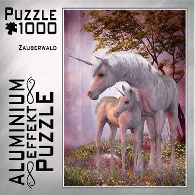 Aluminium Effekt Puzzle 1.000 Teile, Motiv: Zauberwald