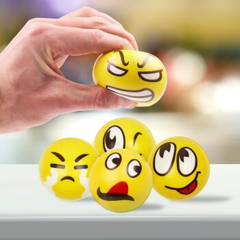 24 balles à presser sensorielles/snoezelen Emoji 3