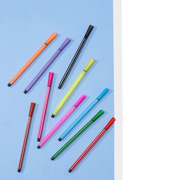 10 sacs à colorier réutilisables et lavables en non tissé avec des stylos à colorier 5