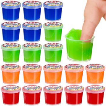 20 mini baignoires colorées faisant du bruit Slime Putty pour les enfants 2