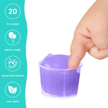 20 mini baignoires colorées faisant du bruit Slime Putty pour les enfants 4