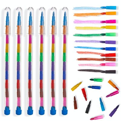 36 crayones de colores con puntas intercambiables