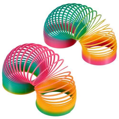 2 Large Rainbow Spring Slinky toys