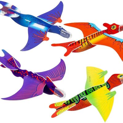 48 aviones de papel de dinosaurio