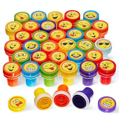 36 Self-Inking Emoji Stamps