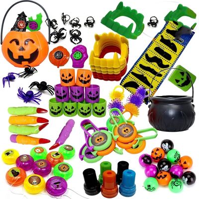 Paquete de 110 juguetes de Halloween surtidos