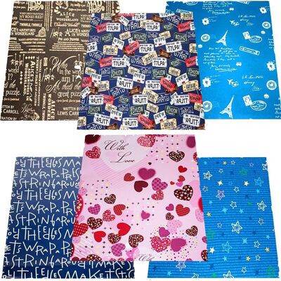 12 Folded Sheets Gift Wrapping Paper with Tags for All Occasions - 70x50cm