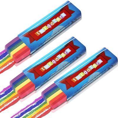 3 Pack Rainbow Fan Brush for Face & Body Paint, Ideal for Parades & Festivals.