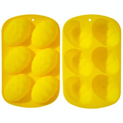 Easter Egg Shaped Silicone Trays for Chocolate + More - Yellow