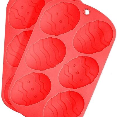 Easter Egg Shaped Silicone Trays for Chocolate + More - Red