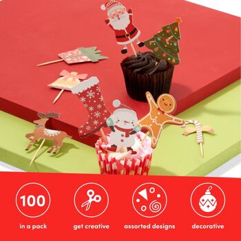 100 décorations de cupcakes de Noël 2