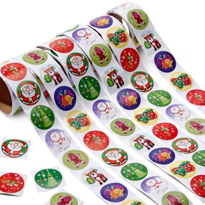 600 Assorted Christmas Stickers (6 Rolls of 100)