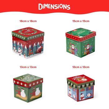 8 mini coffrets cadeaux sur le thème de Noël, 4 tailles 6
