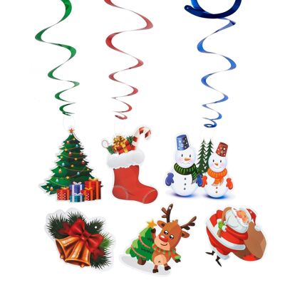 36 Christmas Hanging Swirls Decoration, 115cm / 4ft