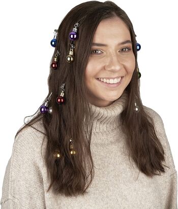 24 boules de Noël pour cheveux| Couleurs festives, prise en main sans danger pour les cheveux, légère et confortable | Costume d'accessoires de cheveux de fête de Noël, cadeau de nouveauté drôle pour hommes et femmes. 1