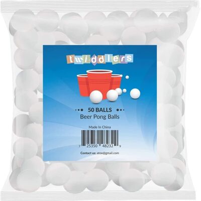 50 Balles de Ping Pong Blanches pour Loisirs Créatifs, Tennis de Table et Beer Pong