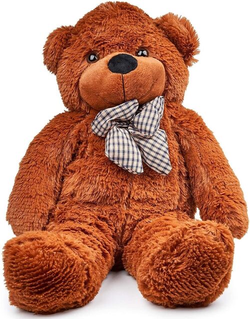 Large Stuffed Sitting Brown Teddy Bear Gift for Loved Ones - 80cm