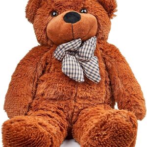 Grand ours en peluche marron assis en peluche cadeau pour les proches - 80 cm