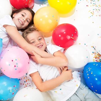 100 ballons de fête assortis à l'hélium ou à l'air - 12 x 6,5 cm 3