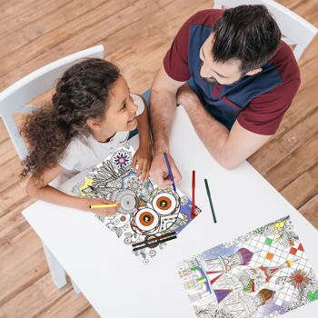 Puzzle 500 pièces chouette et stylos de coloriage – Construire et colorier 2