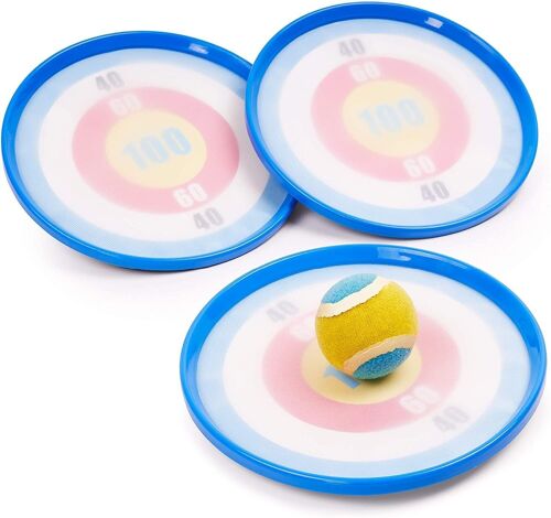 4 Pack Paddle Bat & Ball Set with Dartboard Design