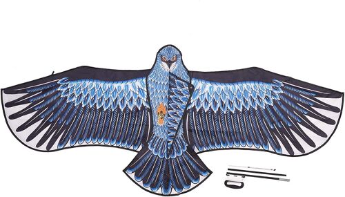 Large Easy to Assemble Blue Eagle Kite - 82 x 185 cm