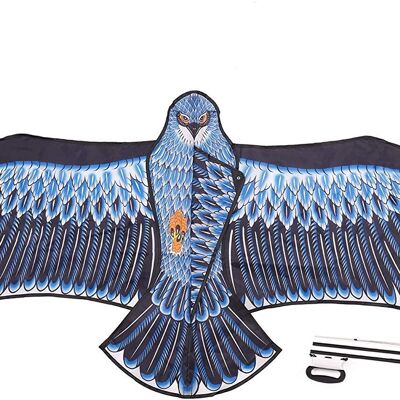 Großer, einfach zu montierender Blue Eagle-Drachen - 82 x 185 cm