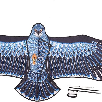 Gran cometa águila azul fácil de montar - 82 x 185 cm