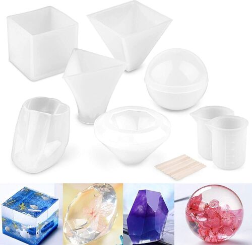 8 DIY Jewellery & Gift Making Silicone Epoxy Resin Mould Kit