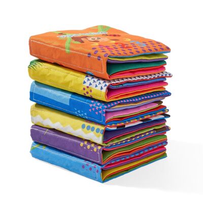 6 Soft Baby Bath Cloth Book - Sturdy, Biteable & Washable