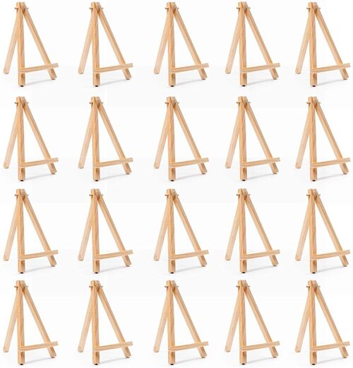 20 Mini Wooden Easel Wedding Place Name / Photo Stands - 16x9.5cm