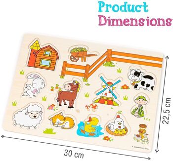 4 puzzles en bois sur le thème des animaux aux couleurs vives pour l'éducation précoce 3