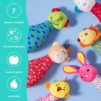 Jeu de quilles en peluche à 6 broches, quilles animales douces avec balle, amusantes pour les bébés et les tout-petits. 2