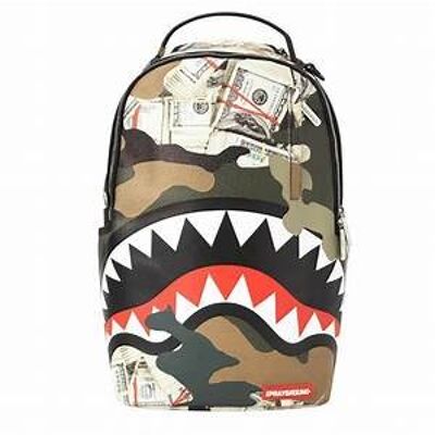 Camo money shark backpack