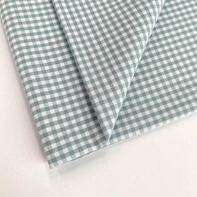 Small turquoise gingham fabric