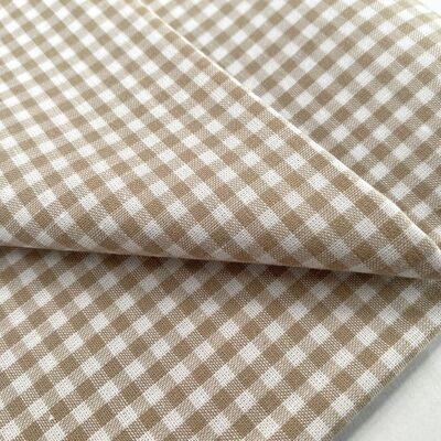 Gingham fabric small sand