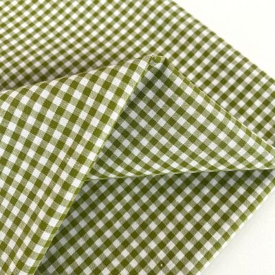 Vichy square fabric small lime