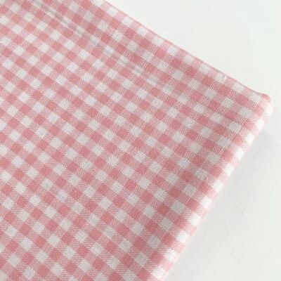Gingham fabric small baby pink