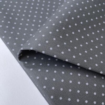 Gray polka dot poplin fabric