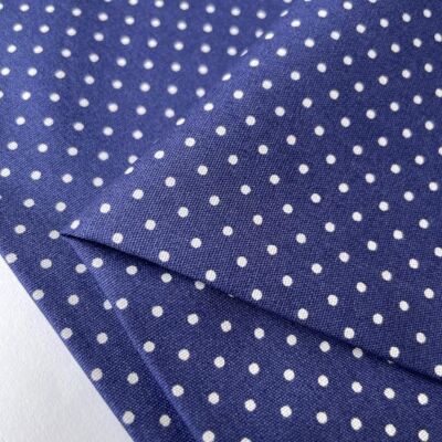Poplin fabric with blue dots
