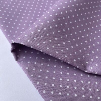 Mauve polka dot poplin fabric