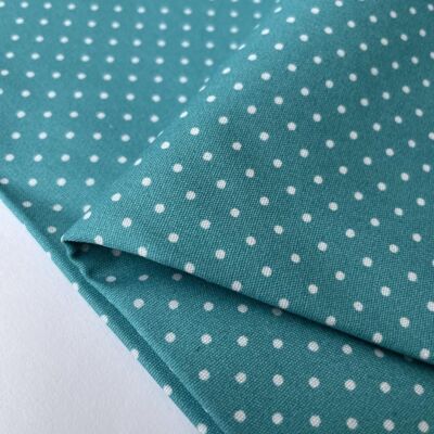 Capri blue polka dot poplin fabric