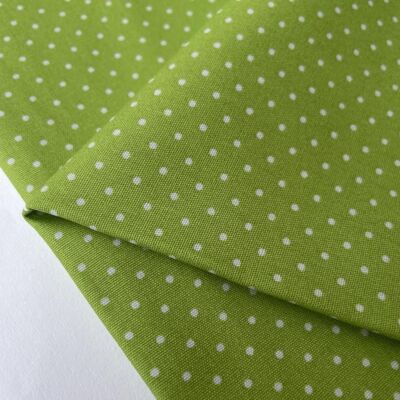 Lime polka dot poplin fabric