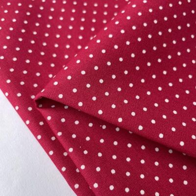 Strawberry polka dot poplin fabric