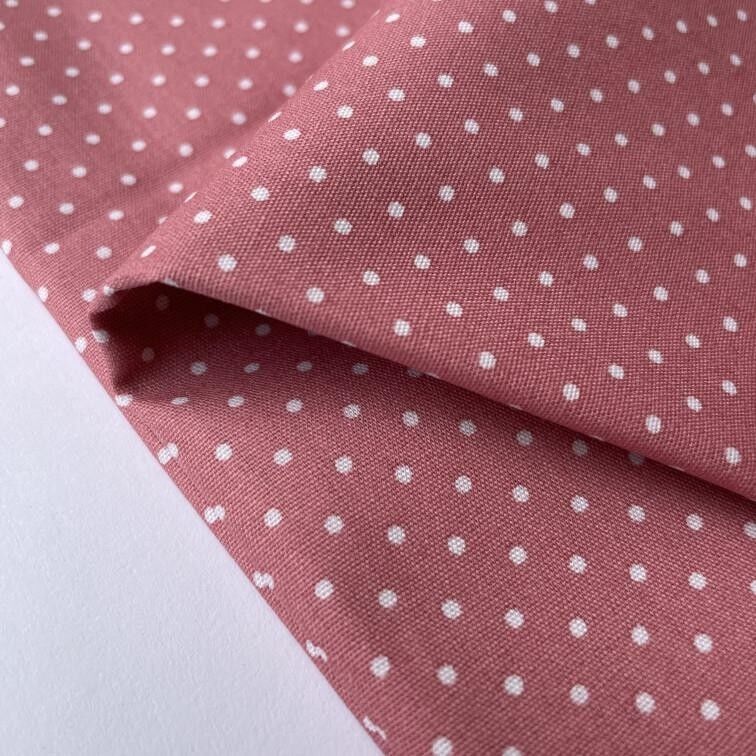 Tessuto popeline rosa bubblegum a pois
