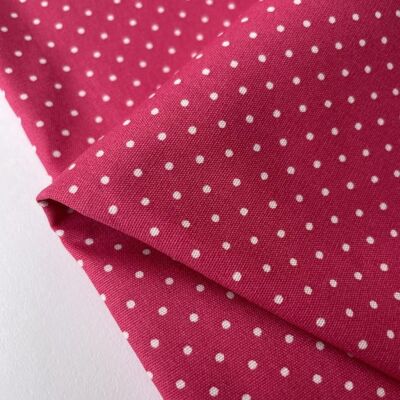 Fuchsia polka dot poplin fabric