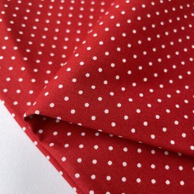 Red polka dot poplin fabric